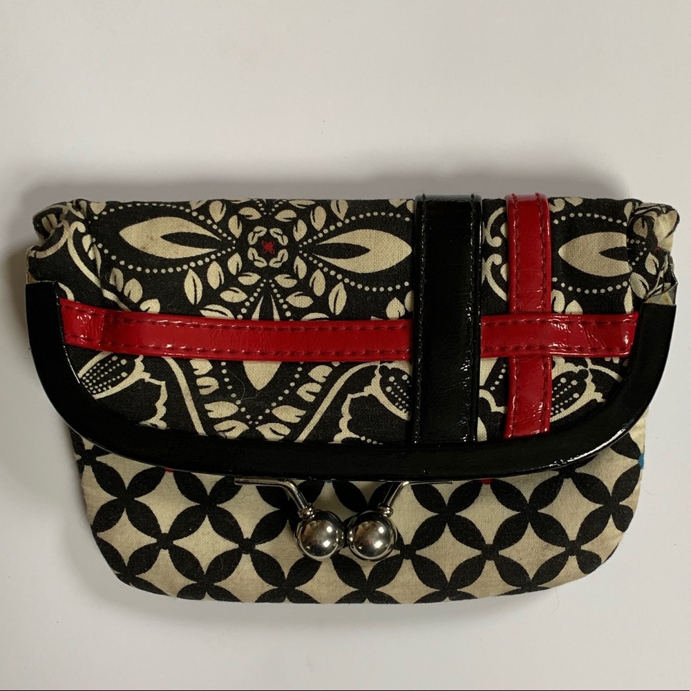 Vera Bradley Black and Red Floral Clutch